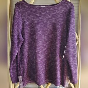 Weekends By Chico's Women's Purple 3/4 Sleeve Top, nwt
